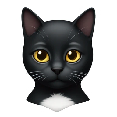 Black cat with white only on chest  sticker