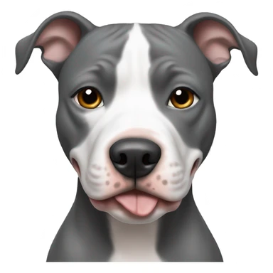 A female pitbull with half of her face gray and the other half white  sticker