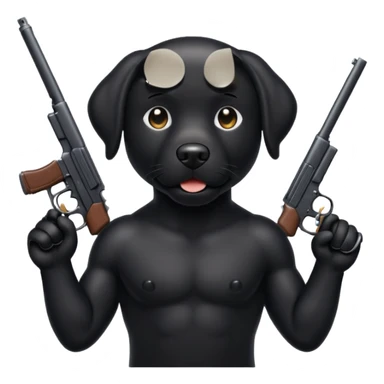 black lab with gun sticker