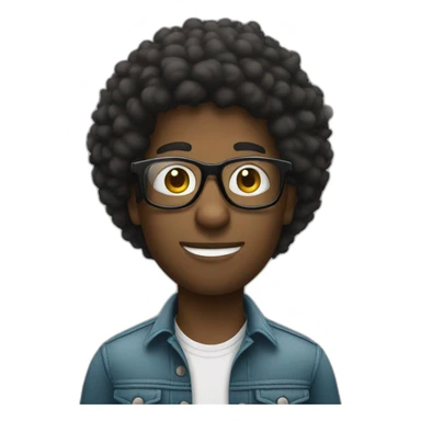 afro dude putting glasses sticker