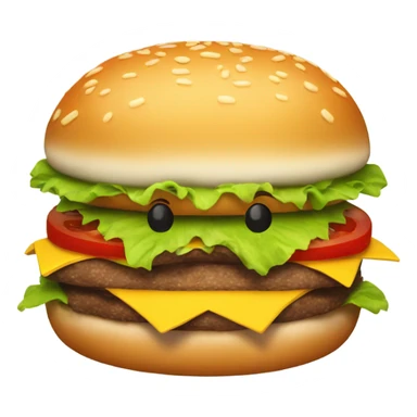Sad hamburger with thumbs down sticker