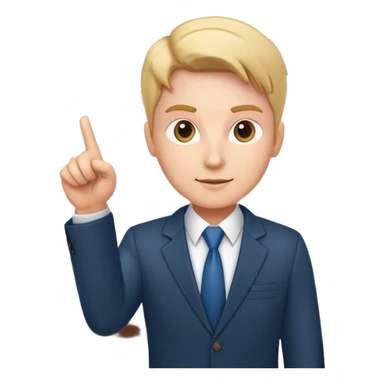 professional figure pointing at a task board or flowchart. The character wears business casual clothing sticker