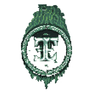  combine the π (pi) math symbol, binary code, and digital mist emerging from it. sticker