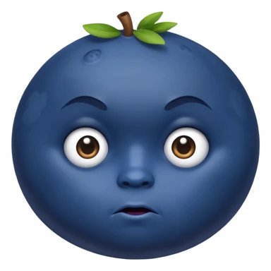 blueberry with a serious expression sticker