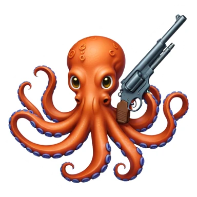 Octopus with a gun sticker
