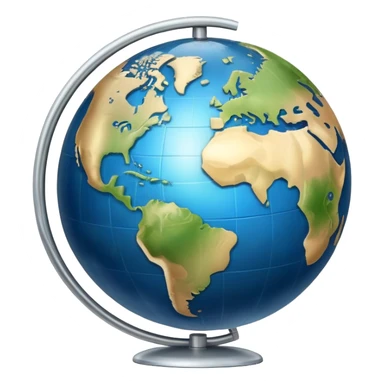 Earth globe with a small clock in the bottom corner sticker