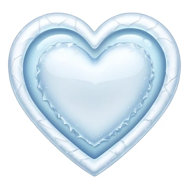 white heart with a frosted border sticker