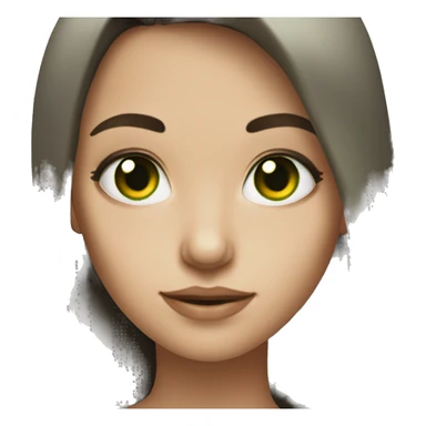 brunette girl with white skin and green eyes sticker