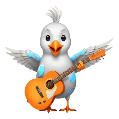 A seagull rocking out sticker