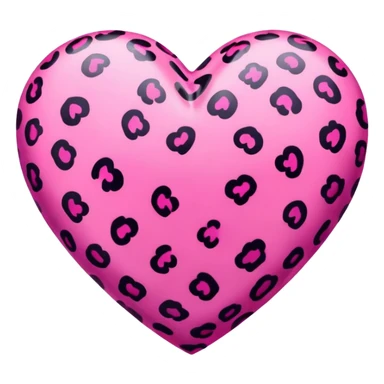 Pink leopard print heart  sticker