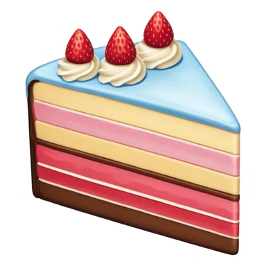 vanilla strawberry and chocolate identical cake slice triangle sticker