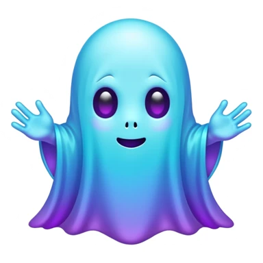 glitter cian and purple ghost no face sticker