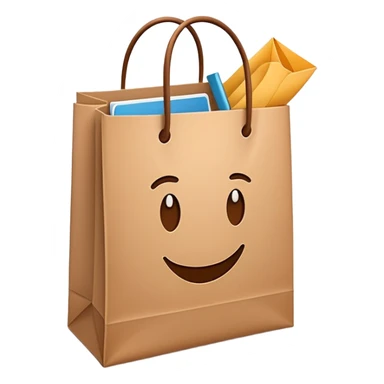 shopping bag with items inside sticker