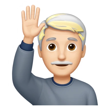 Man with gray hair waves  sticker