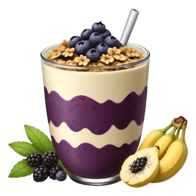 Vaso con açai, que lleve granola plátano arándanos y frutillas sticker