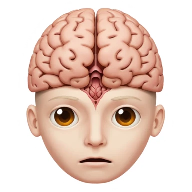 drugged person, top of head open with brain visible sticker