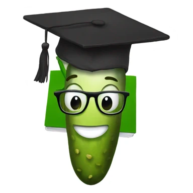 pickle happy face add glasses and graduation cap sticker