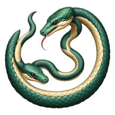 ouroboros, stylized snake eating its own tail sticker