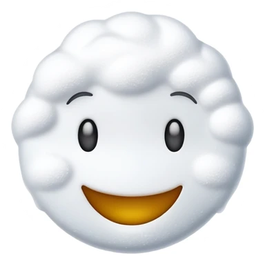 smile emoji with white powder sticker
