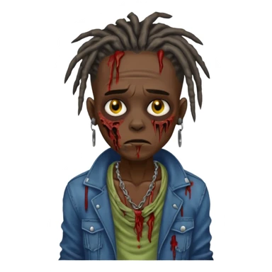 darkskin zombie boy with dreads sticker