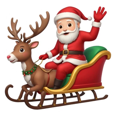 Santa Claus on a sleigh sticker