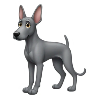 Grey DOBBERMAN with cropped ears sticker