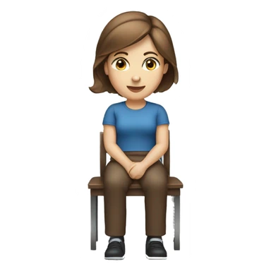 paleskin-woman-brown-hair-blue-eyes-sitting-chair sticker