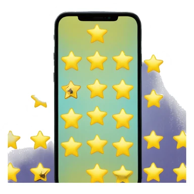 A phone with five yellow stars on the screen sticker