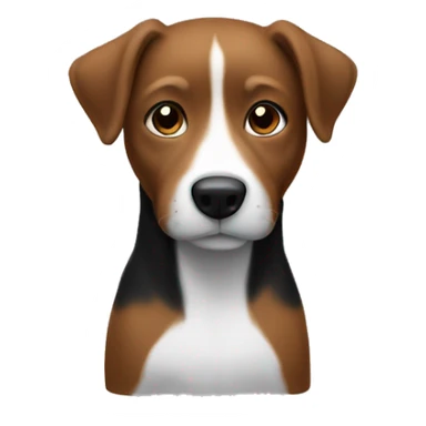 Black and white with a little brown dog sticker