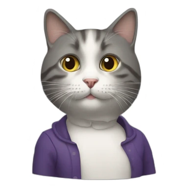 Un chat qui se bat avec un chat sticker