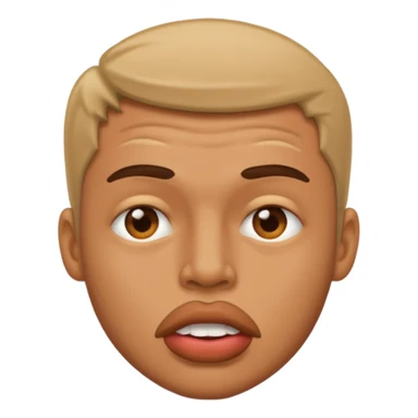 A man crushing his lips together sticker