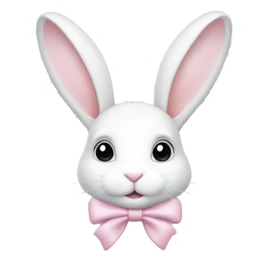 White bunny with light pink bows on each ear sticker