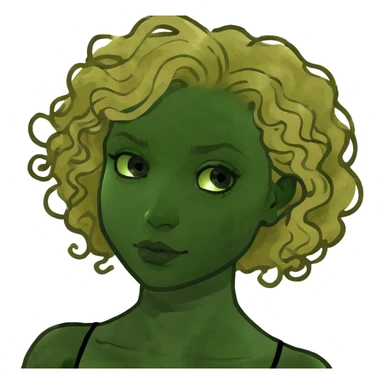 blond girl with curly hair sticker