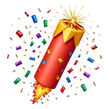 holiday firecracker, with confetti sticker