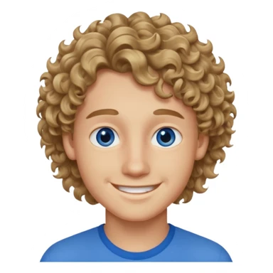 20 year old boy with wavy-curly dark blonde hair and blue eyes  sticker