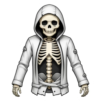 make a graffiti sticker that says STRAIGHT PSYCHO with a skeleton in a straight jacket sticker