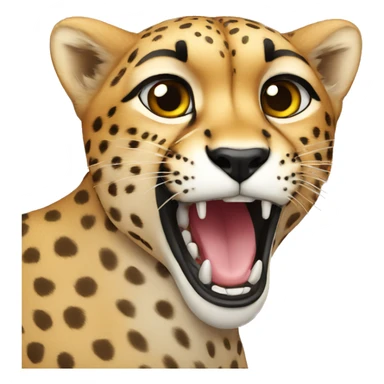 cheetah running add heart to mouth sticker