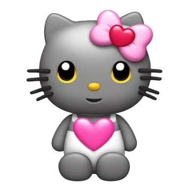 hello kitty with pink hearts sticker