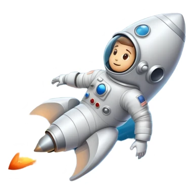 astronaut in a rocket flying through stars sticker