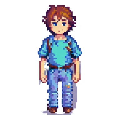 a boy, pixel art style sticker