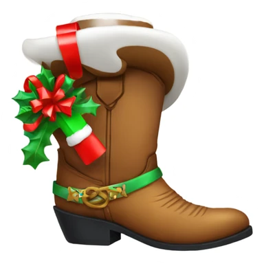 Christmas cowboy boot full of presents sticker