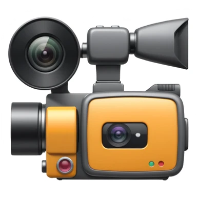 video camera object icon, camcorder style, side screen, detailed lens, 3D cartoon, mobile game icon style, centered, clean background, no text, no watermark
  sticker