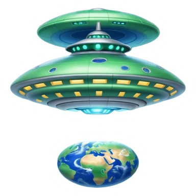 UFO mother ship attacking round earth sticker