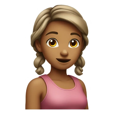 Girl with flirty eyes shrugging shoulders  sticker