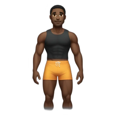 soft muscular black man in boxer (beach body) sticker