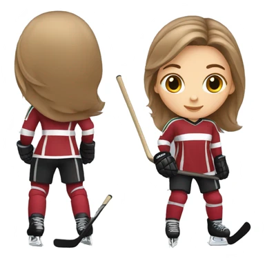 white brown hair Girl ice hockey player  sticker
