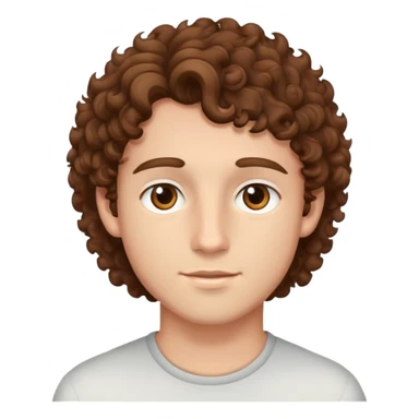good looking young adult boy with brown curly hair and brown eyes sticker