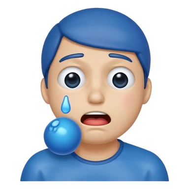 blue ball guy crying sticker