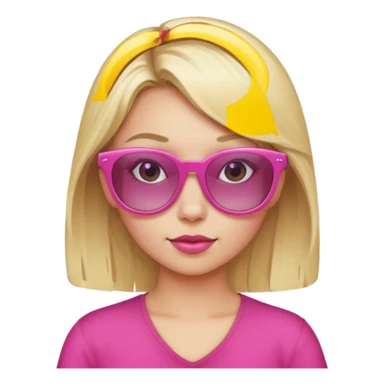 girl pink sunglasses blonde  sticker