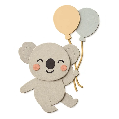Remove the excess part of the koala bear's neck so it looks natural and clean, keeping the paper-craft style consistent. sticker